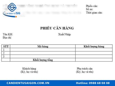 Download tải mẫu phiếu cân xe Excel mới nhất