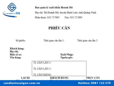 Mẫu phiếu cân điện tử